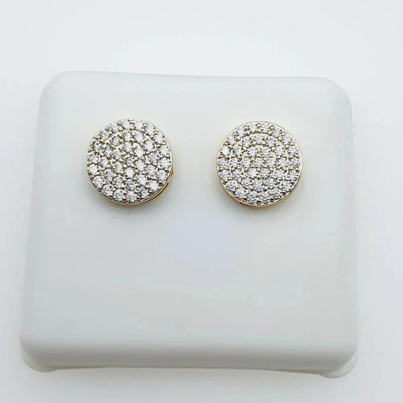 - 14K Gold Plated Cubic Zircon Earrings, INUS1BR144 - Picture 1 of 9